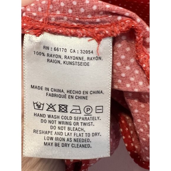 Anthropologie Maeve Shirt Small Blouse Polka Dot Matilda Red Long Sleeve - Picture 12 of 13